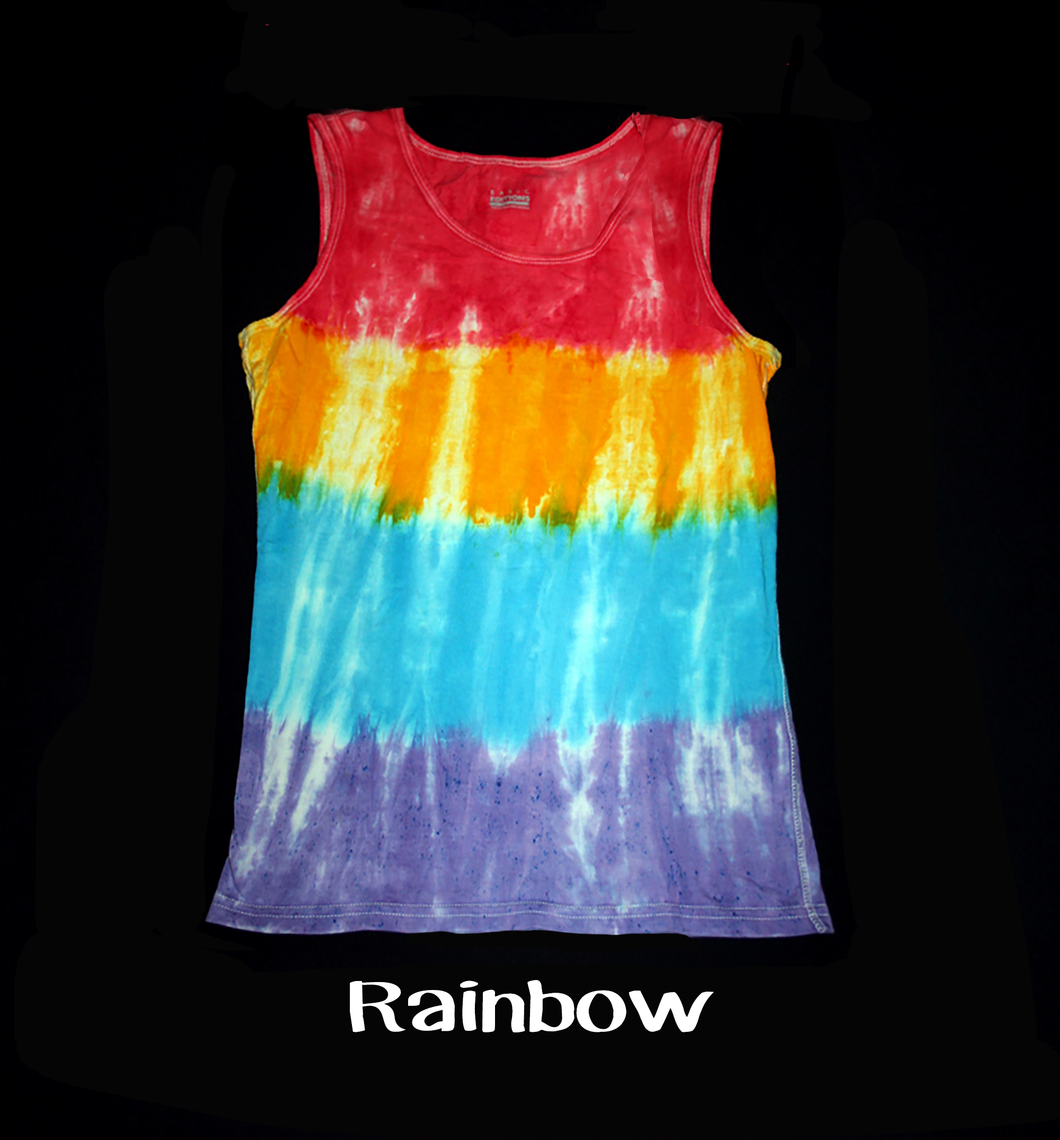 Women's tie dye Tank Top/ Rainbow popsicle