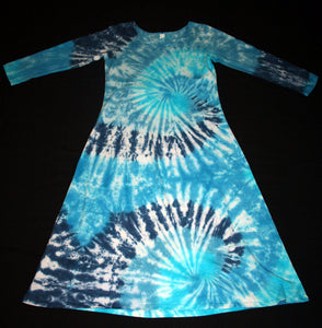 Women's Tie dyed Long Sleeve Dress/ Ankle length